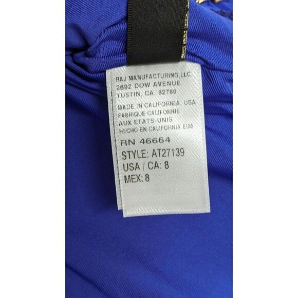 Athena Womens Size 8 Blue Adjustable Strap Ruffle Waist Swimsuit Tankini Top - Picture 8 of 9